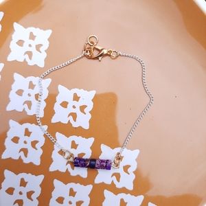 Purple Imperial Jasper Stone Simple Tone Bracelet